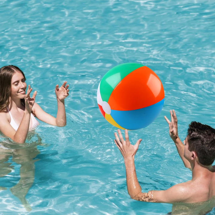 2 Pack Beach Balls, 20 Inch Beach Balls for Kids, Rainbow Color Pool Toys Pool Balls for Swimming Pool, Beach Toys Inflatable Ball for Summer Parties and Water Games