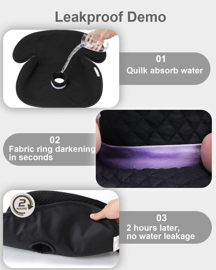 Baby Potty Training Car Seat Protector 2 Pack, Waterproof Car Seat Liner for Potty Training Toilet, Baby Infant Toddler Piddle Pad Fits for Carseat, Stroller, Highchair - 2 Pack, Black