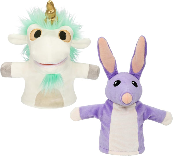 Unicorse & Bob Bilby Hand Puppet Plush 2-Pack – 8-9” Soft Deluxe Fabric, Embroidered Details, Perfect for Toddler Hands, Imaginative Play, Official  Toys, Amazon Exclusive