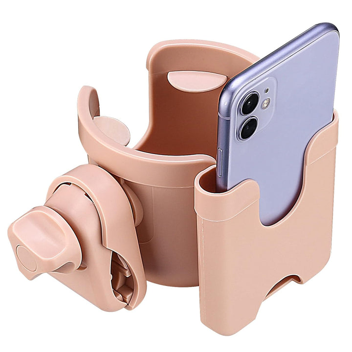 Universal Stroller Cup Holder, Adjustable Drink Holder with Phone Holder for Baby Stroller, Wheelchair, Walker, Bike, Scooter, Gifts for Family Member.