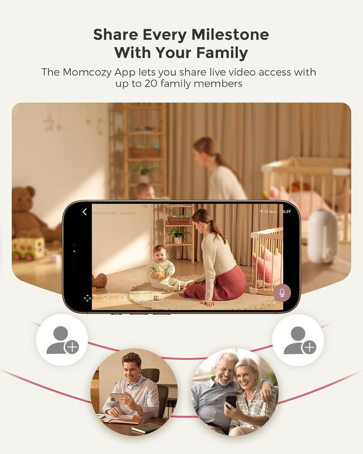 Smart Wifi Baby Monitor with Camera and Audio, 5" 1080P Screen with Wall Mount, Motion & Cry Detection, Safe Fence, Clear Night Vision, 5000Mah Battery, 2-Way Talk, Photo & Video Recording