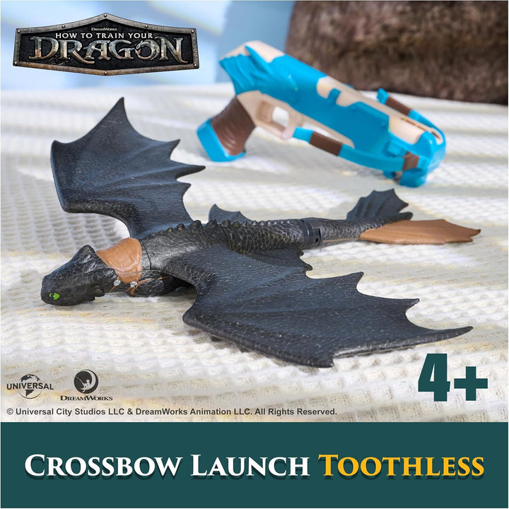 . How to Train Your Dragon, Crossbow Launch Toothless, Flying Stunt Glider, Kids Toys for Boys & Girls Ages 4 and up (Amazon Exclusive)