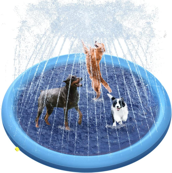 Splash Pad, 67In Anti-Slip Splash Pad for Kids Dogs 0.58Mm Thickened Dog Pool Splash Sprinkler Pad Durable Summer Outdoor Water Toys for Baby Toddler Boys Girls Pet