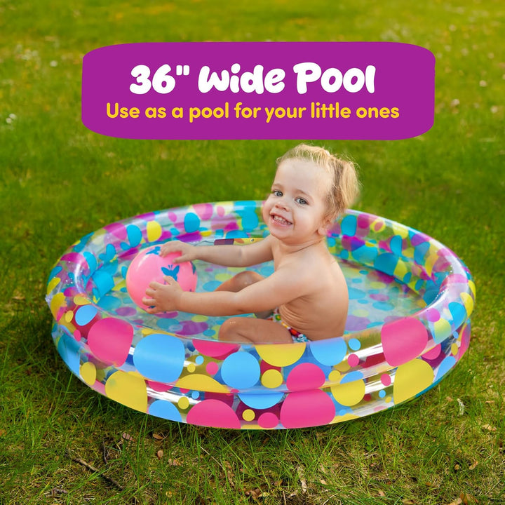 Duck Pond Matching Carnival Game for Kids, 36" X 6" Inflatable Pool & 20 Plastic Ducks with Numbers, Water Outdoor Game for Kids, Fun Memory Game for Backyard, Birthday Party Field Day Games