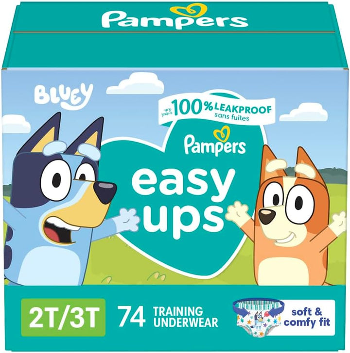 Training Pants - Easy Ups Boys & Girls Bluey - Size 3T-4T, 124 Count, Children'S Potty Underwear (Packaging May Vary)