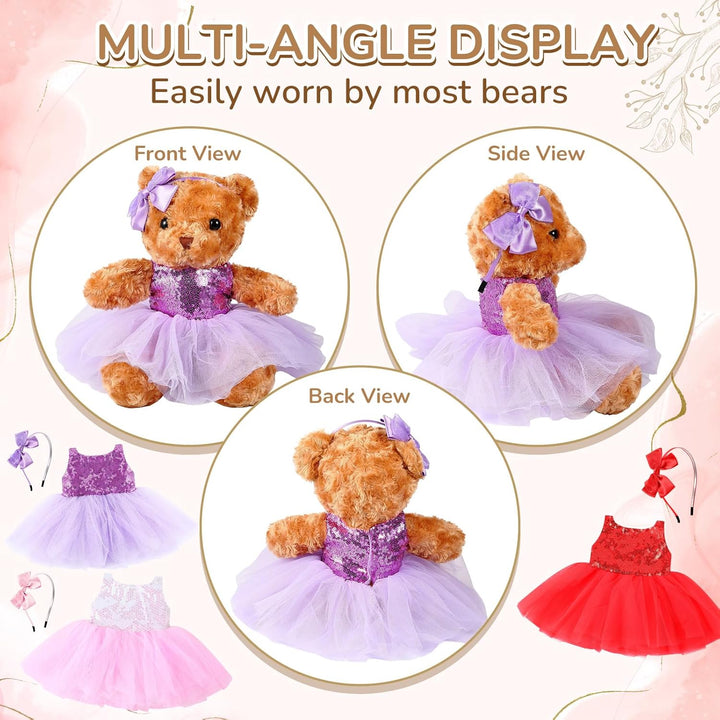 6 Pcs Bear Clothes Bear Skirt Fit 12-16 Inch Stuffed Animals Make Your Own Stuffed Animals Cute Tiny Clothes