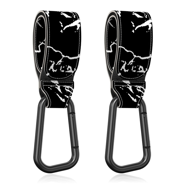 Baby Stroller Hooks for Hanging Bags, Universal Stroller Clips Accessories, Mommy Hook for Diaper Bag, Shopping Cart, Purse, Backpack - 2 Pack, Abstract Leaf