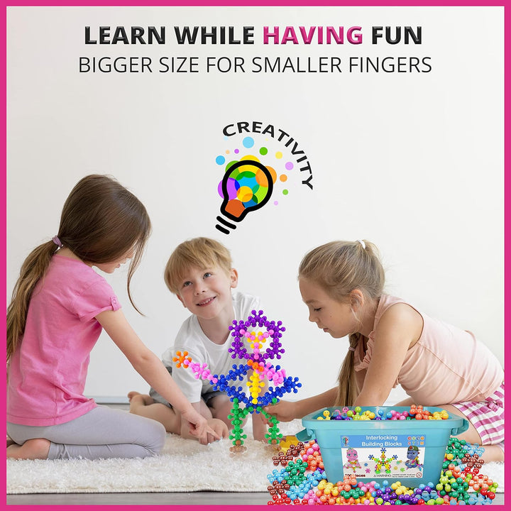 300 Pieces Building Blocks- Kids STEM Educational Building Toys- Discs Sets Interlocking, Solid Plastic for Preschool Kids Boys and Girls Aged 3+, Creativity Toys