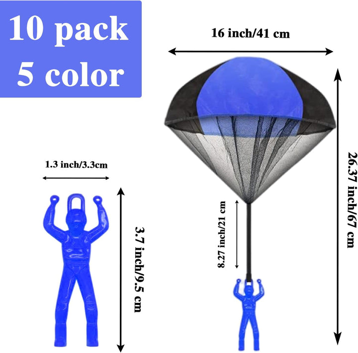 10 Pack Parachute Toy,Tangle Free Throwing Toy Parachute,Outdoor Toss It up Flying Toys for Kids,Gifts(5 Colors)