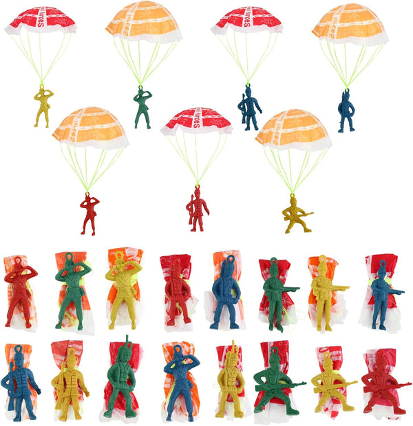 40PCS Parachute Toy, Outdoor Flying Toy for Kids 3 4 5 6 7 8 9, Mini Paratroopers Army Parachute Flying Throwing outside Toys for Toddlers, Boys, Girls, Party Favors, Goodie Bag Stuffers