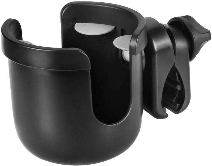 Stroller Cup Holder, Universal Cup Holder, Bike Cup Holder, 360° Rotatable Large Caliber Drinks Holder for Stroller, Bike, Wheelchair, Walker, Black