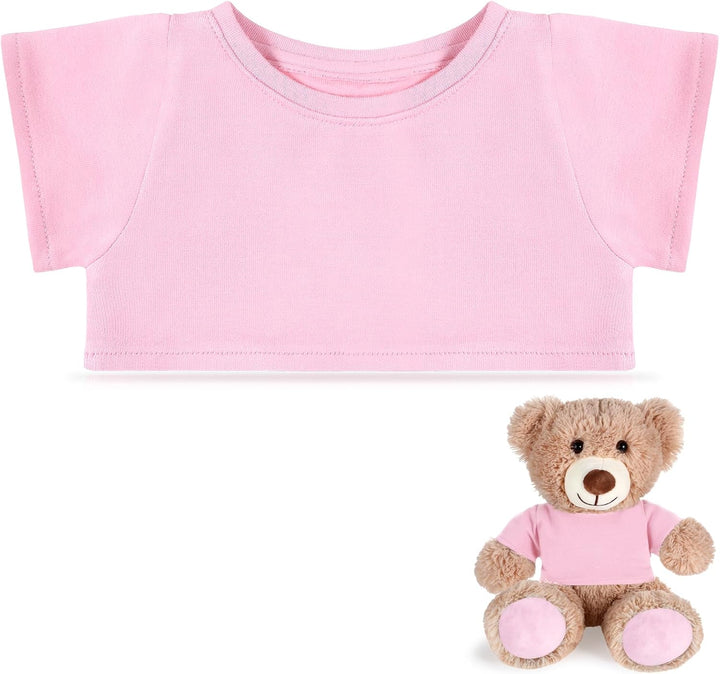 Bear Tee Shirt Fit 14-18Inch Bear Clothes Stuffed Animal Clothes Basic Stuffed Dolls Shirt, White
