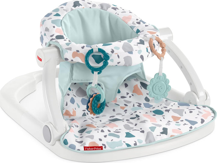Portable Baby Chair Sit-Me-Up Floor Seat with Developmental Toys & Machine Washable Seat Pad, Starlight Bursts