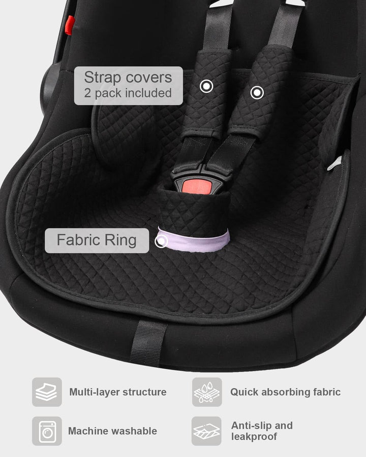Baby Potty Training Car Seat Protector 2 Pack, Waterproof Car Seat Liner for Potty Training Toilet, Baby Infant Toddler Piddle Pad Fits for Carseat, Stroller, Highchair - 2 Pack, Black
