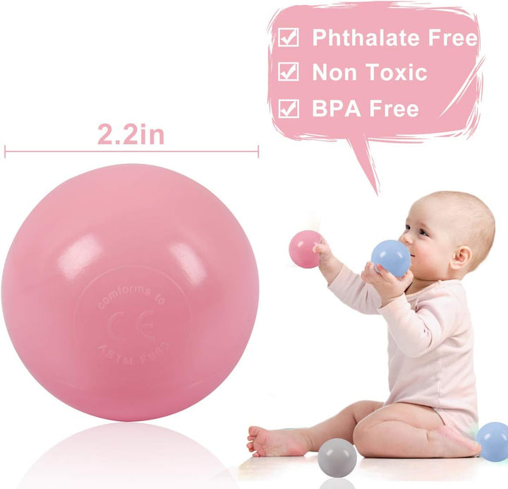 50 100 200 Soft Plastic Ball Pit Balls for Kids, Gift for Baby Toddler Birthday Christmas, Ball Pit Play Tent, Baby Kiddie Pool Water Toys, Party Decoration