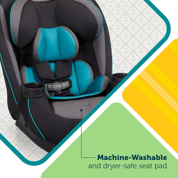 Grow and Go All-In-One Slim Convertible Car Seat, Rear Facing, 5-40 Lbs, Forward Facing (30–65 Lbs), High Back Booster Seat 40-100 Pounds, Alaskan Blue