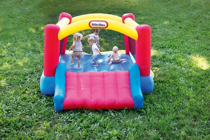 Jump 'N Slide Inflatable Bouncer Includes Heavy Duty Blower with GFCI, Stakes, Repair Patches, and Storage Bag, for Kids Ages 3-8 Years