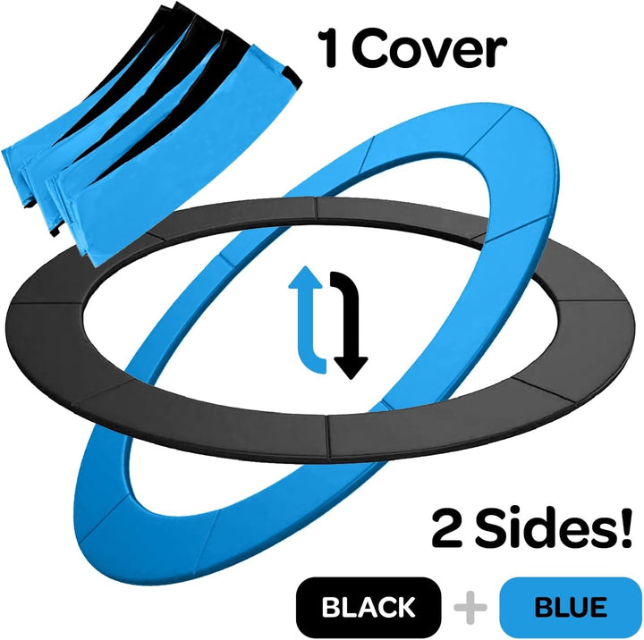 Trampoline Spring Cover - ASTM Certified Safe, Double Sided and Waterproof Trampoline Pad Replacement | for 8Ft, 10Ft, 12Ft, 14Ft, 15Ft, 16Ft Sizes