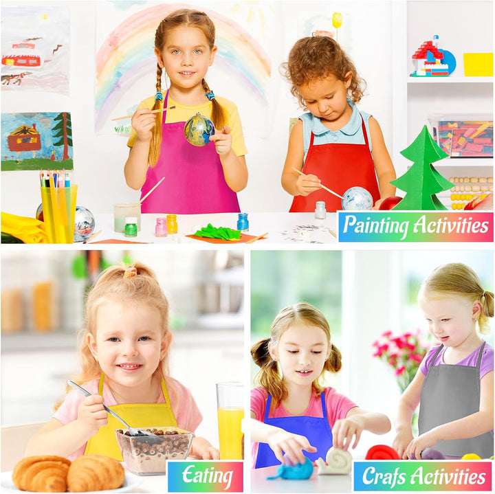 10/20/30 Pcs Kids Painting Apron Kid Art Aprons Toddler Paint Apron Smock with 2 Pockets for Cooking Painting Craft
