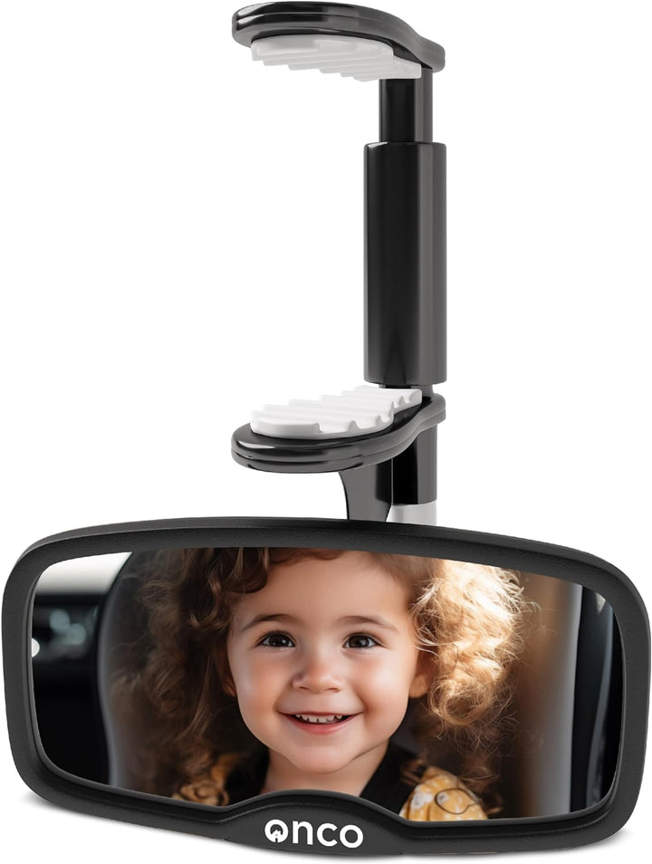 Forward Facing Baby Car Mirror - Clip on Car Mirror for Baby, 100% Shatterproof & Shakeproof, Newborn Essentials