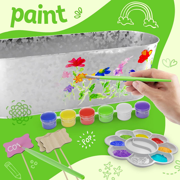 Paint & Plant Flower Growing Kit for Kids - Gift Ideas Age 5 6 7 8-12 Year Old Girl - Birthday Crafts Gifts for Girls & Boys, Fun Children Gardening Kits, Art Projects for Ages 5-12 Years