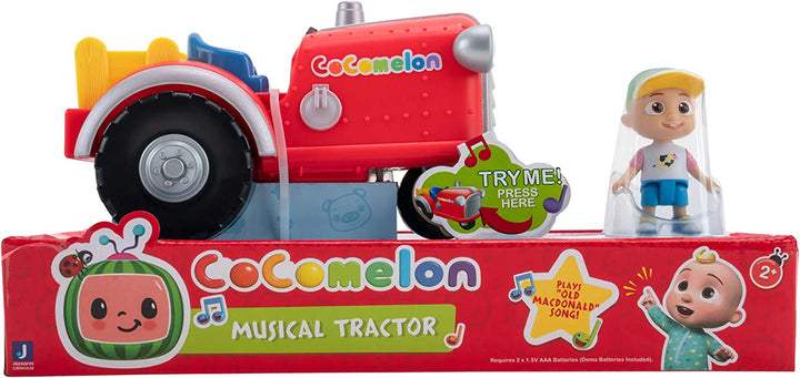 Official Musical Tractor W/Sounds & Exclusive 3-Inch Farm JJ Toy, Play a Clip of “Old Macdonald” Song plus More Sounds and Phrases