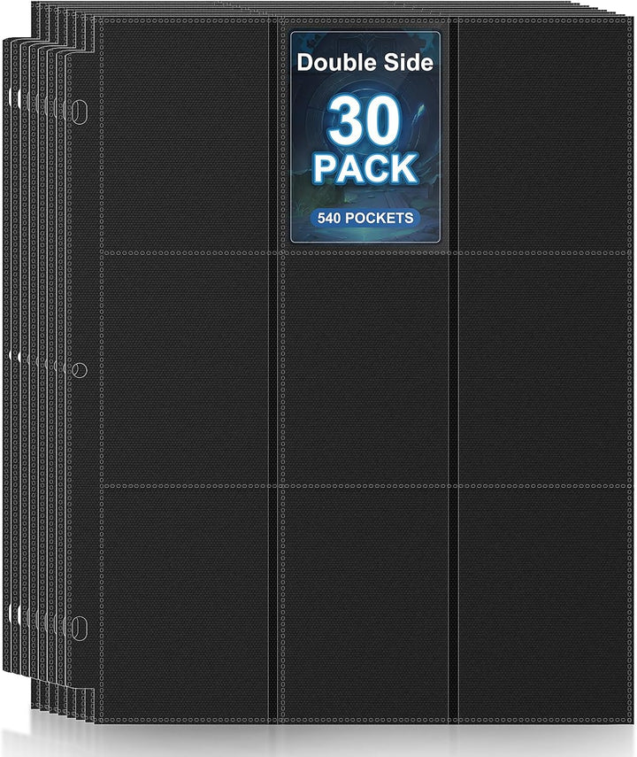 40 Pack 9 Pocket Page Protectors,720 Pockets Double Sided Card Holder Pages for a 3 Ring Binder, Card Protector Sheets Baseball Card Binder,Fit for MTG, TCG, Baseball Standard Cards