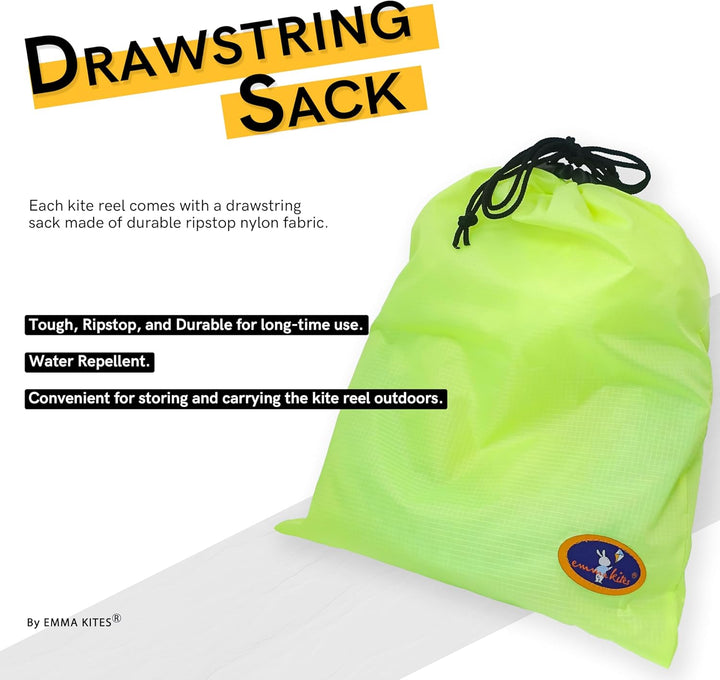 8.7In Lockable Kite Reel Winder with 500Ft 120Lb Dacron Line Smooth Rotation for Single Line Inflatable Delta Octopus Kite Flying