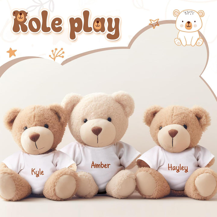 24 Pcs Stuffed Bear Clothes Fit 8-12 Inches Stuffed Dolls Bulk Tshirt Sublimation Blank Stuffed Animal Shirt Plush Bear T Shirt DIY for Giveaways Gift Bags Party