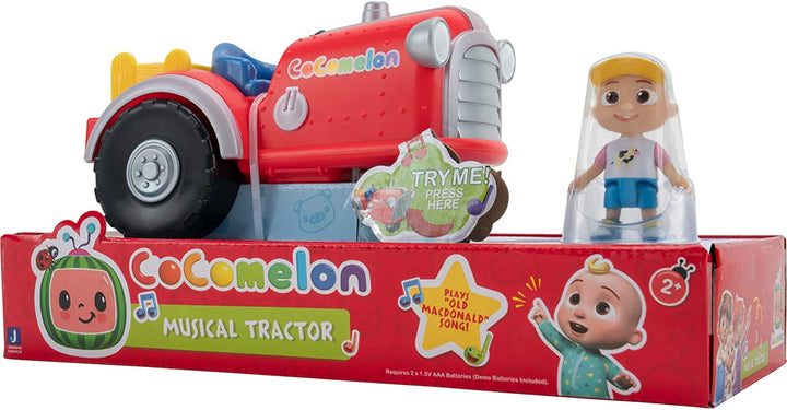 Official Musical Tractor W/Sounds & Exclusive 3-Inch Farm JJ Toy, Play a Clip of “Old Macdonald” Song plus More Sounds and Phrases