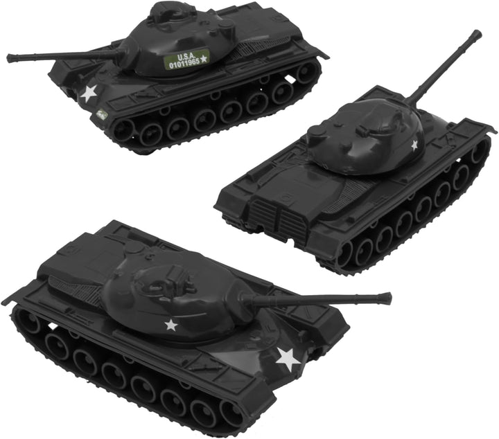 Timmee Toy Tanks for Plastic Army Men - OD Green WW2 3Pc - Made in USA