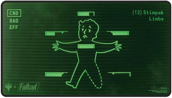 - Fallout Black Stitched Playmat - Inventory Management - for Magic: the Gathering, Limited Edition Collectible Trading Tabletop Gaming Essentials Accessory Supplies