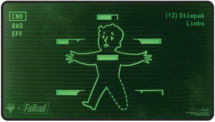 - Fallout Black Stitched Playmat - Inventory Management - for Magic: the Gathering, Limited Edition Collectible Trading Tabletop Gaming Essentials Accessory Supplies