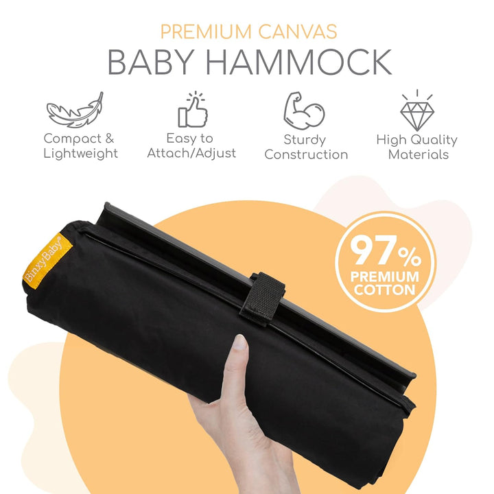Shopping Cart Hammock – Infant Seat for Grocery Carts – Fits All Car Seat Models – Compatible with Wide 4-Seater Wagons (20”+ Only) – Holds up to 50 Lbs – Black
