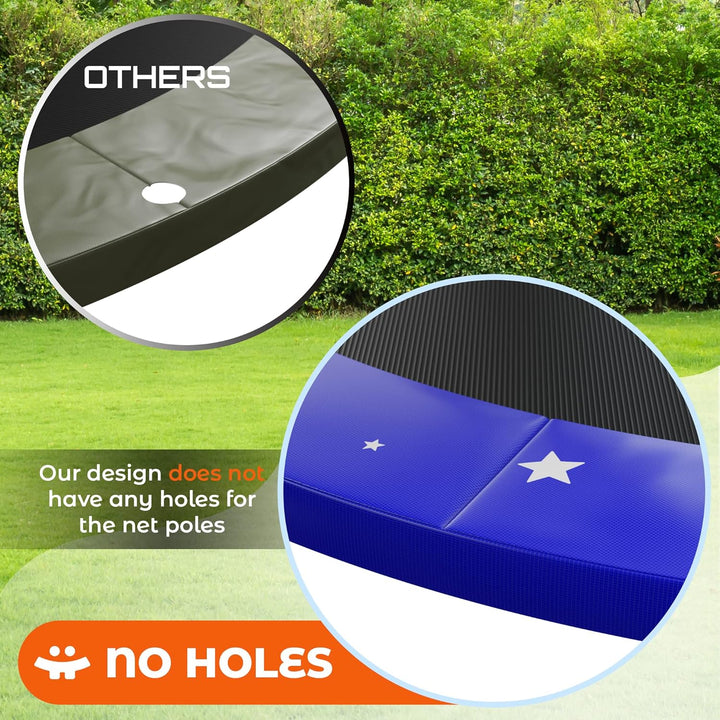 ® Trampoline Spring Cover Super Thick, Universal Fit 12FT/14FT/15FT -Trampoline Pad Replacement Stars Design, Waterproof, Tear & UV Resistant, Trampoline Pad Replacement for Ultimate Safety