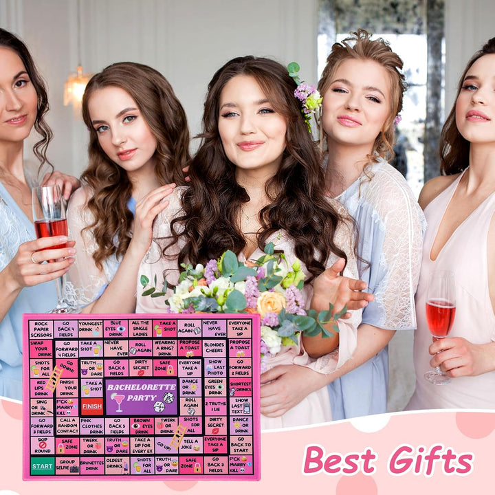Bachelorette Party Drinking Games for Adults, Rubber Mat Drinking Board Game, Funny Party Interactive Drinking Games for Girls Night, Bachelorette Party, Age 21+, 2-8 Players