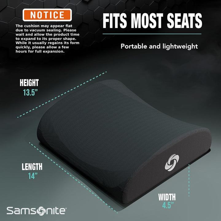 Lumbar Support Pillow for Office Chair and Car Seat, Perfectly Balanced Memory Foam , Versatile Use Lower Back Cushion