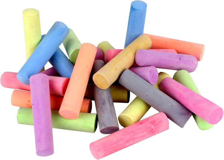 Non Toxic Sidewalk Chalk Bucket (24 Count) - Washable Colored Chalk Bulk Set for Kids and Toddlers Outdoor Games