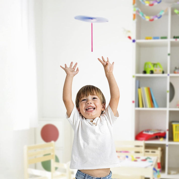 200 Pcs Hand Helicopter Set, 100 Propeller+ 100 Rod Bamboo Dragonfly Helicopter Toy, Aero Props Hand Spinner Flying Disc Launcher Outdoor Toys Flying Party Gift Favors for Kids 8-12,4-6