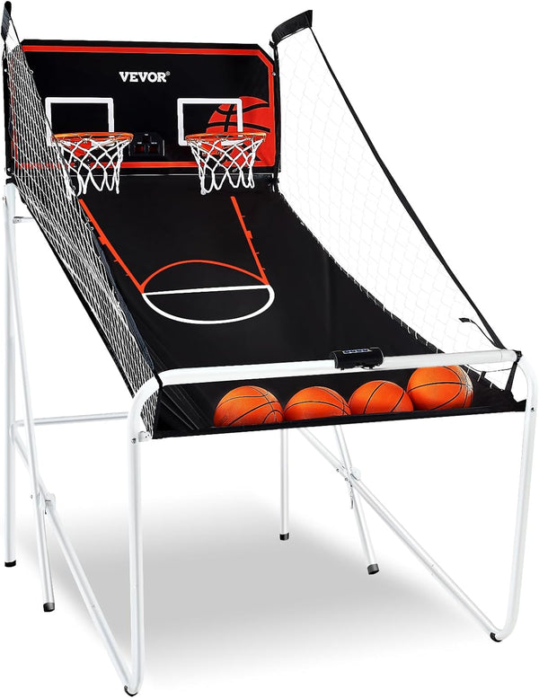 Basketball Arcade Game Indoor, 2 Player Indoor Basketball Game, Home Dual Pop- A-Shot Sport with Balls, 8 Game Modes, Electronic Scoreboard, and Inflation Pump, for Kids, Adults