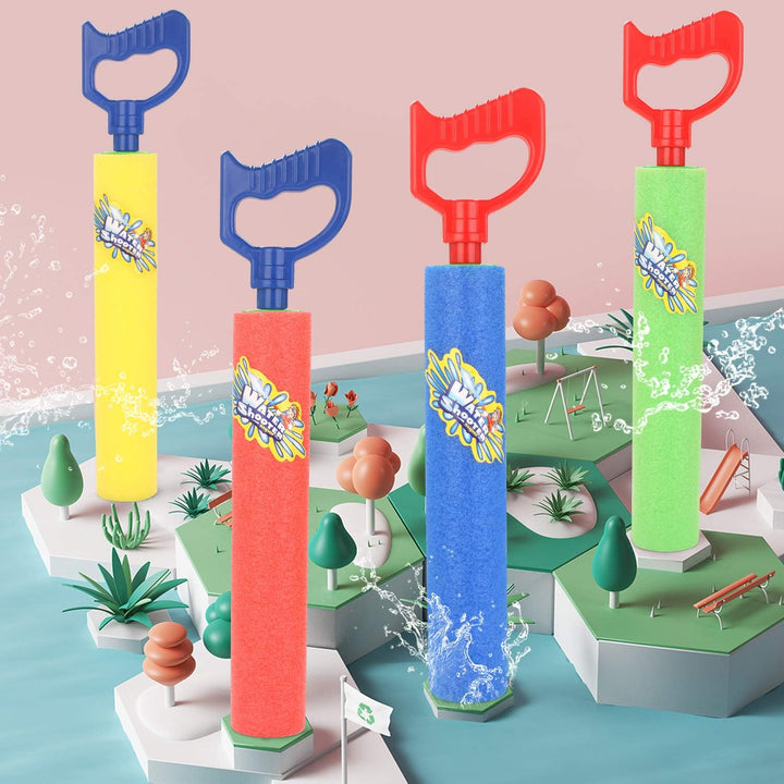 Water Guns Shooter 6 Pack, Super Foam Soakers Blaster Squirt Guns, Pool Noodles Toy with Plastic Handle Summer Swimming Beach Garden Fighting Game,Outdoor Toys for Kids Boys Girls Adults