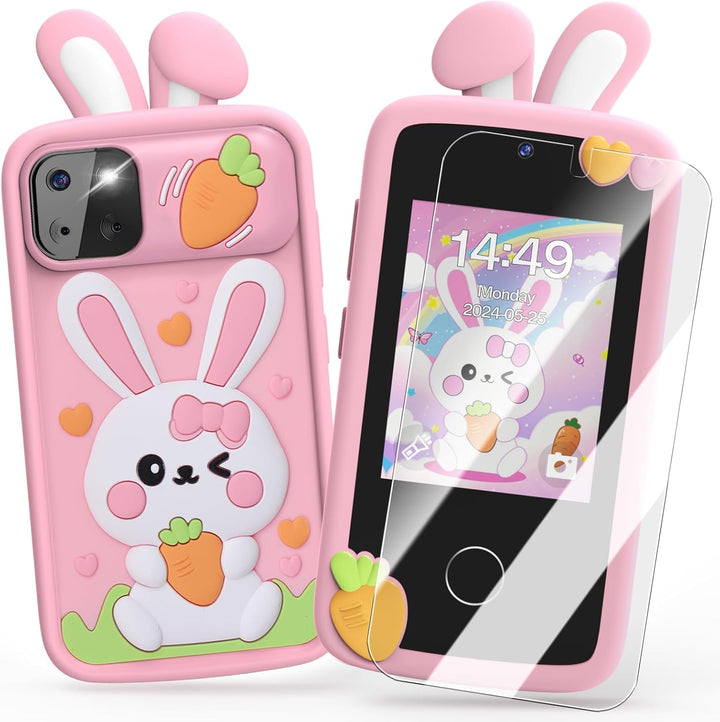 Kids Smart Phone Toys for Boys,Dinosaurs Gift Toys for Boys Ages 3-9 Christmas Birthday Gifts Mini Smart Phone Toys with 2.8" Touchscreen 16 Learning Games Dual Camera Music Player, 8G SD Card