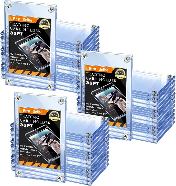 Acrylic Card Holder Screw Trading Card Protector 35 PT Clear Protectors for Baseball Football Sports Game Cards Storage and Display(15 Pieces)