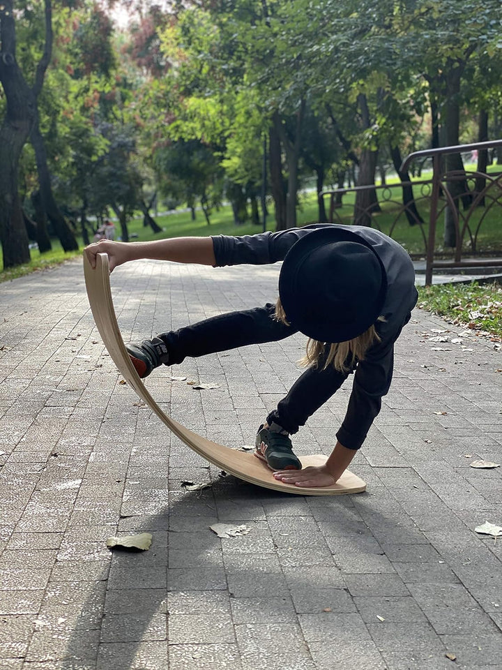 Montessori Wooden Wobble Board for Kids & Adults -100% Natural Wood Balance Board Toddler Balancing Toy Unique Boy & Girl Open Ended Toy Best Christmas Stocking Stuffer Gifts Idea 2025
