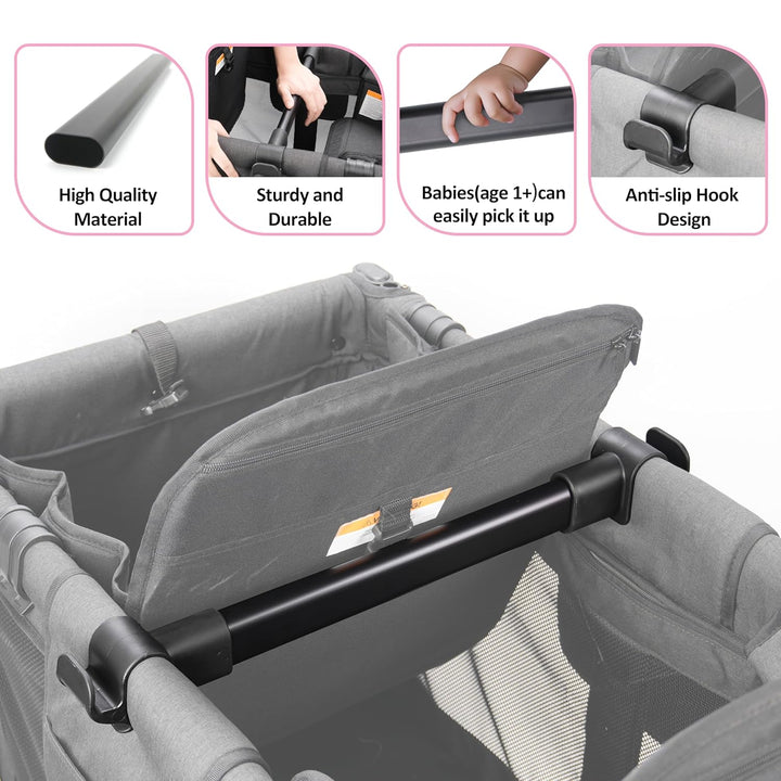Stroller Wagon Support Bar for WONDERFOLD W2 Elite 2-Seater & W2 Veer Wagon | Removable & Easy Install | Kids-Friendly Design with Front-Facing Support | Stroller Accessory