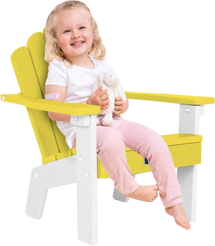 Kids Outdoor Chair, HDPE Kids Adirondack Chairs, All Weather Easy Installation Toddler Outdoor Chair with Ergonomic Design for Patio, Garden, Picnic, Backyard, Beach