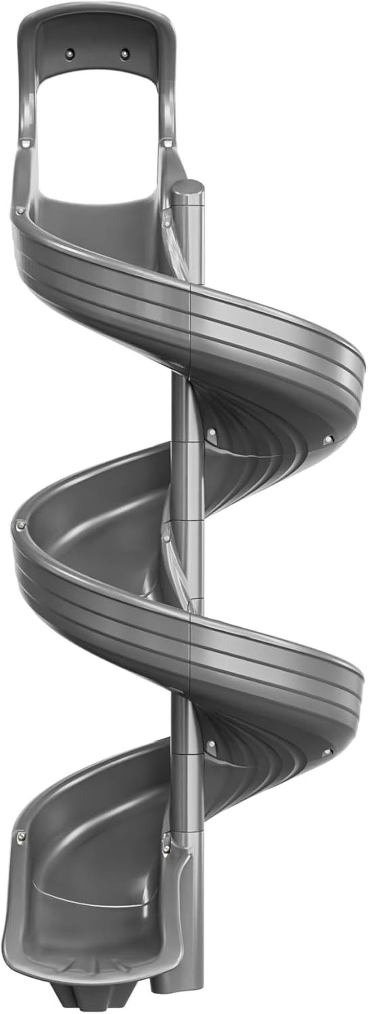 Playground Slide for Kids - Big Spiral Outdoor Slide Attachment for Treehouse or Deck - Plastic Playset Slide for Playground or Backyard with Open Twisty Design - Exit Right - 5 Ft - Gray