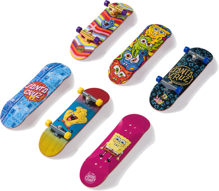 TECH DECK, Spongebob Sk8Shop Fingerboard Bonus Pack, Collectible and Customizable Mini Skateboards, Kids Toys for Ages 6 and Up
