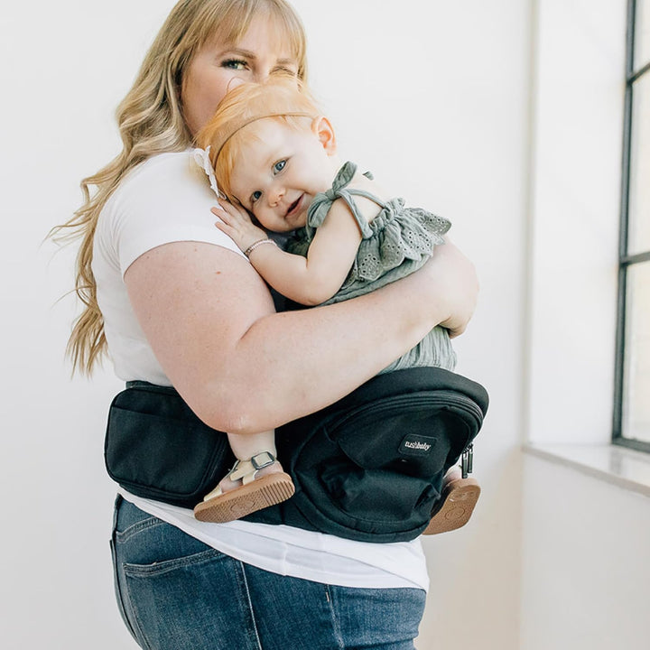 the Original Premium Quality Hip Seat Carrier – Safety-Certified Baby & Toddler Carrier with Secure Safety Buckles, No-Flimsy-Foam Design, Storage Pockets & Nursing Pillow. 0–3 Yrs