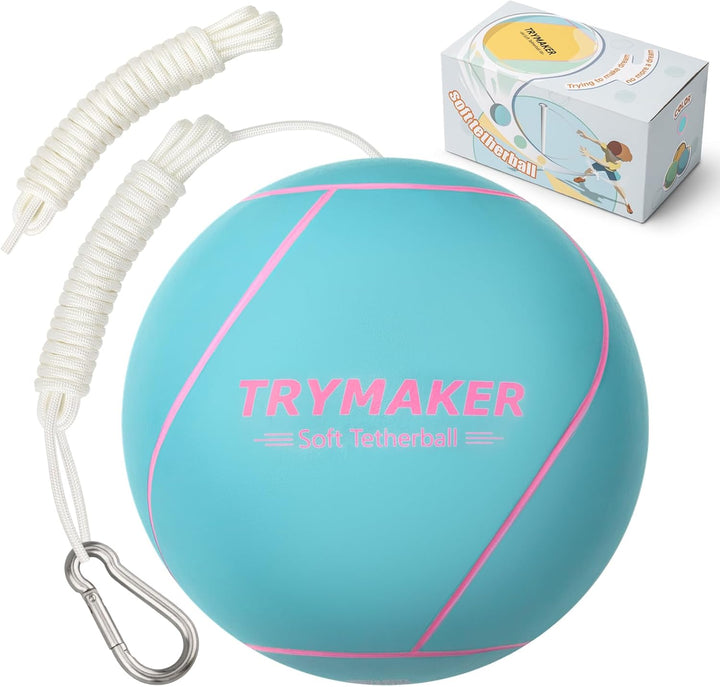Tetherball, Tether Balls and Rope Set for Kids Blue and Green, Replacement Tetherball for Adults Backyard Outdoors…